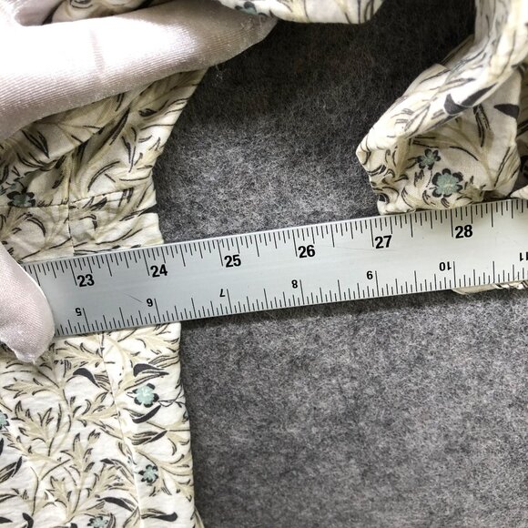 H&M Long Sleeve Maxi Shirt Dress Womens M Balloon Sleeve Floral Beige Shift - Picture 8 of 9